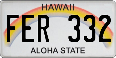 HI license plate FER332