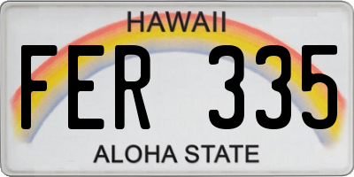 HI license plate FER335