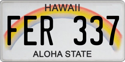 HI license plate FER337