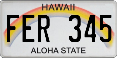 HI license plate FER345