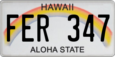 HI license plate FER347
