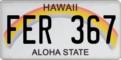 HI license plate FER367