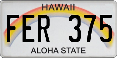 HI license plate FER375