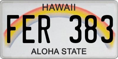 HI license plate FER383