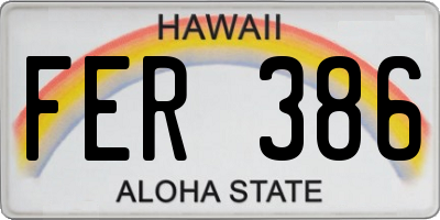 HI license plate FER386