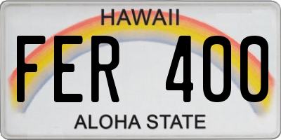 HI license plate FER400