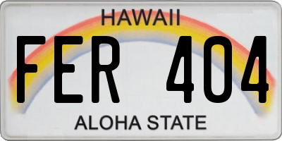 HI license plate FER404