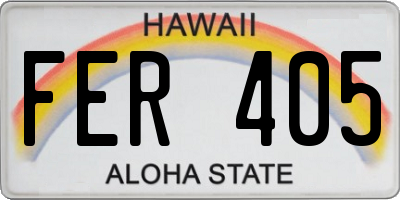 HI license plate FER405