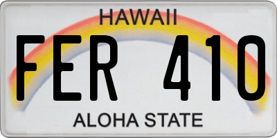 HI license plate FER410