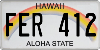 HI license plate FER412