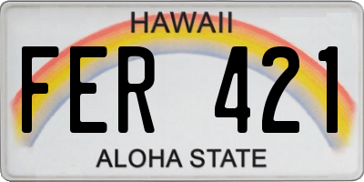 HI license plate FER421