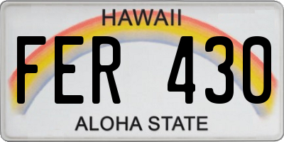 HI license plate FER430