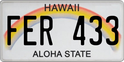 HI license plate FER433