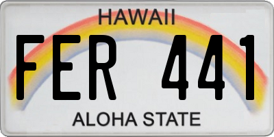 HI license plate FER441