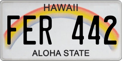 HI license plate FER442
