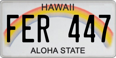 HI license plate FER447