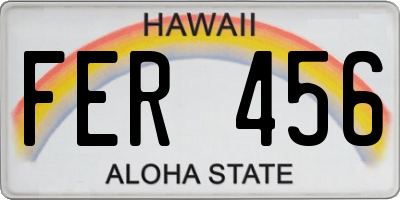 HI license plate FER456
