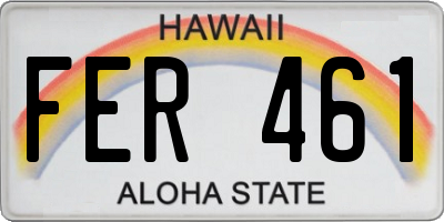 HI license plate FER461