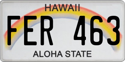 HI license plate FER463