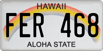 HI license plate FER468
