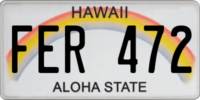 HI license plate FER472