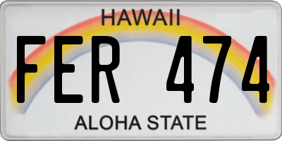 HI license plate FER474