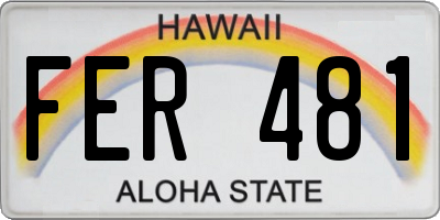 HI license plate FER481