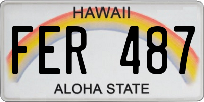 HI license plate FER487