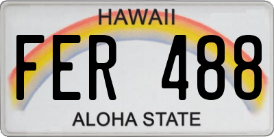 HI license plate FER488