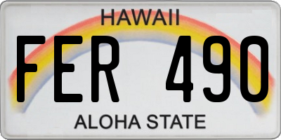 HI license plate FER490