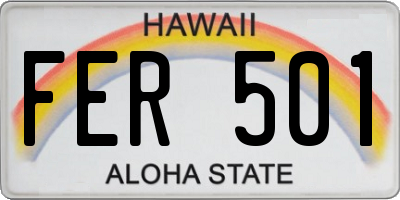 HI license plate FER501