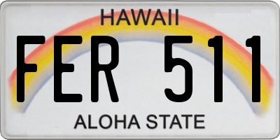 HI license plate FER511