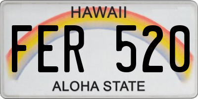 HI license plate FER520