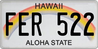 HI license plate FER522