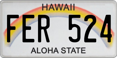 HI license plate FER524