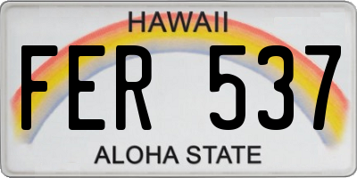 HI license plate FER537
