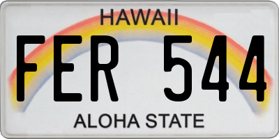 HI license plate FER544