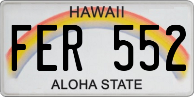 HI license plate FER552