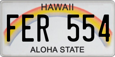 HI license plate FER554