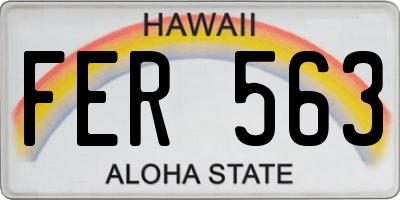HI license plate FER563