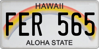 HI license plate FER565