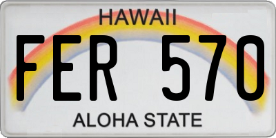 HI license plate FER570