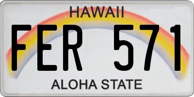 HI license plate FER571