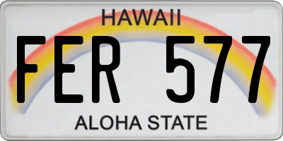 HI license plate FER577