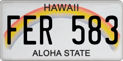 HI license plate FER583