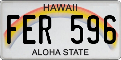 HI license plate FER596