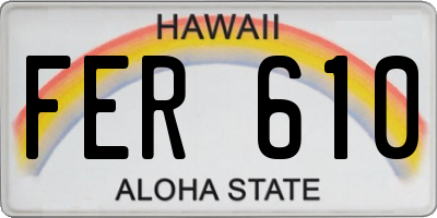 HI license plate FER610