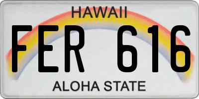 HI license plate FER616