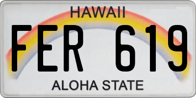HI license plate FER619