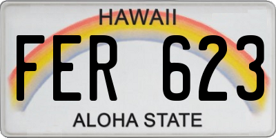 HI license plate FER623